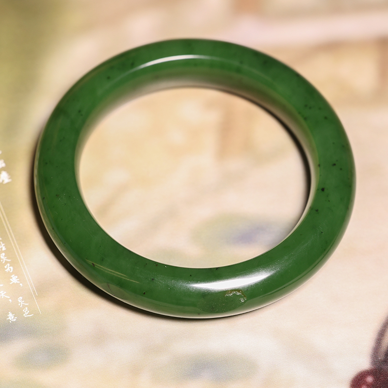 顽石阁新疆和田玉碧玉手镯圈口57mm