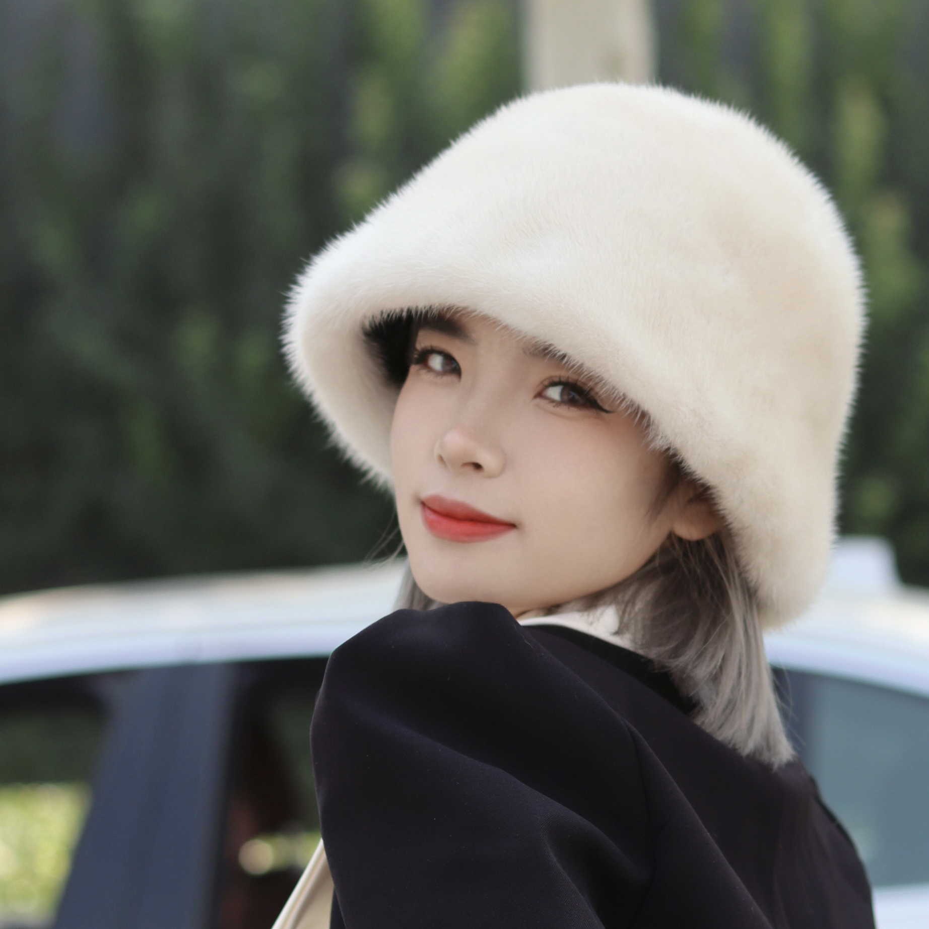 水貂皮帽子女冬季整貂毛真皮草帽子护耳保暖太阳帽新款时尚渔夫帽