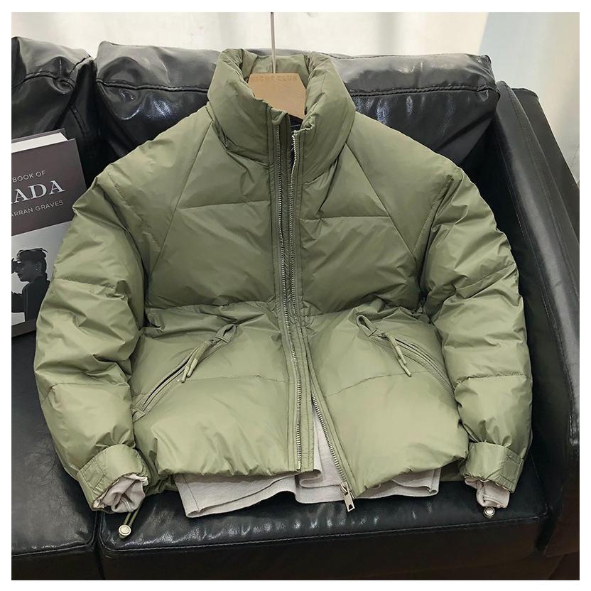 波司澄年新款立领羽绒服男短款外套白鸭绒保暖时尚斜拉链绿色潮流
