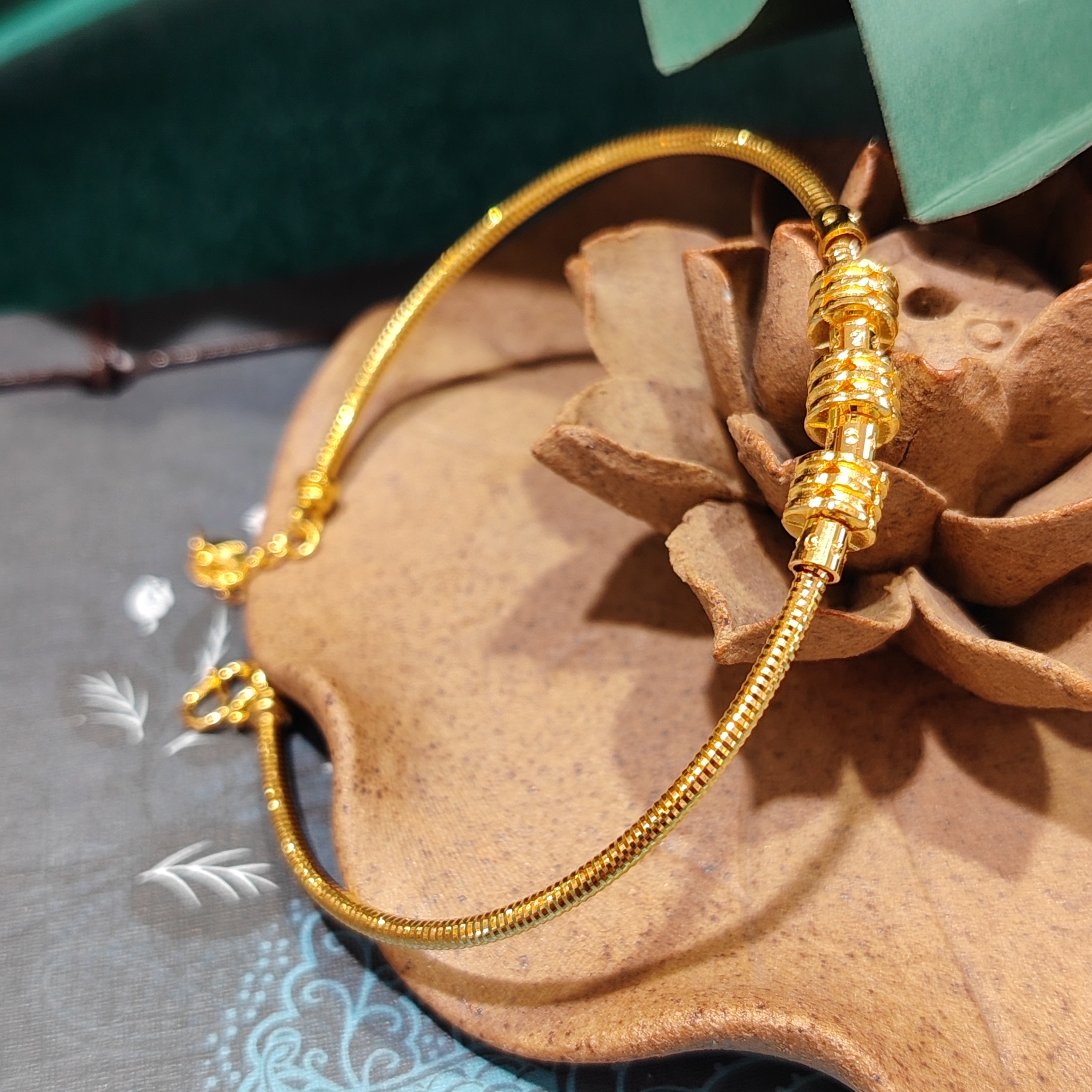 足金999.99小蛮腰路路通手镯小众女士精致手镯