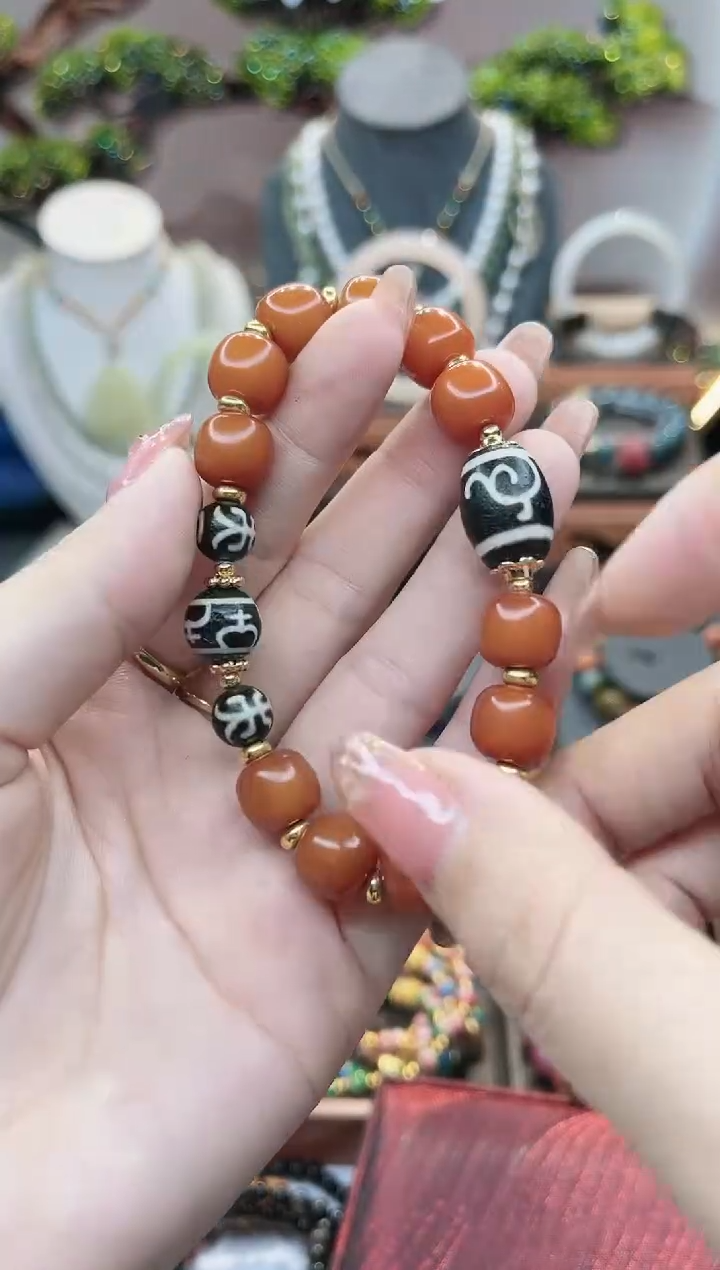 【闪购商品】玛瑙/玉髓手链未镶嵌珠珠手链8