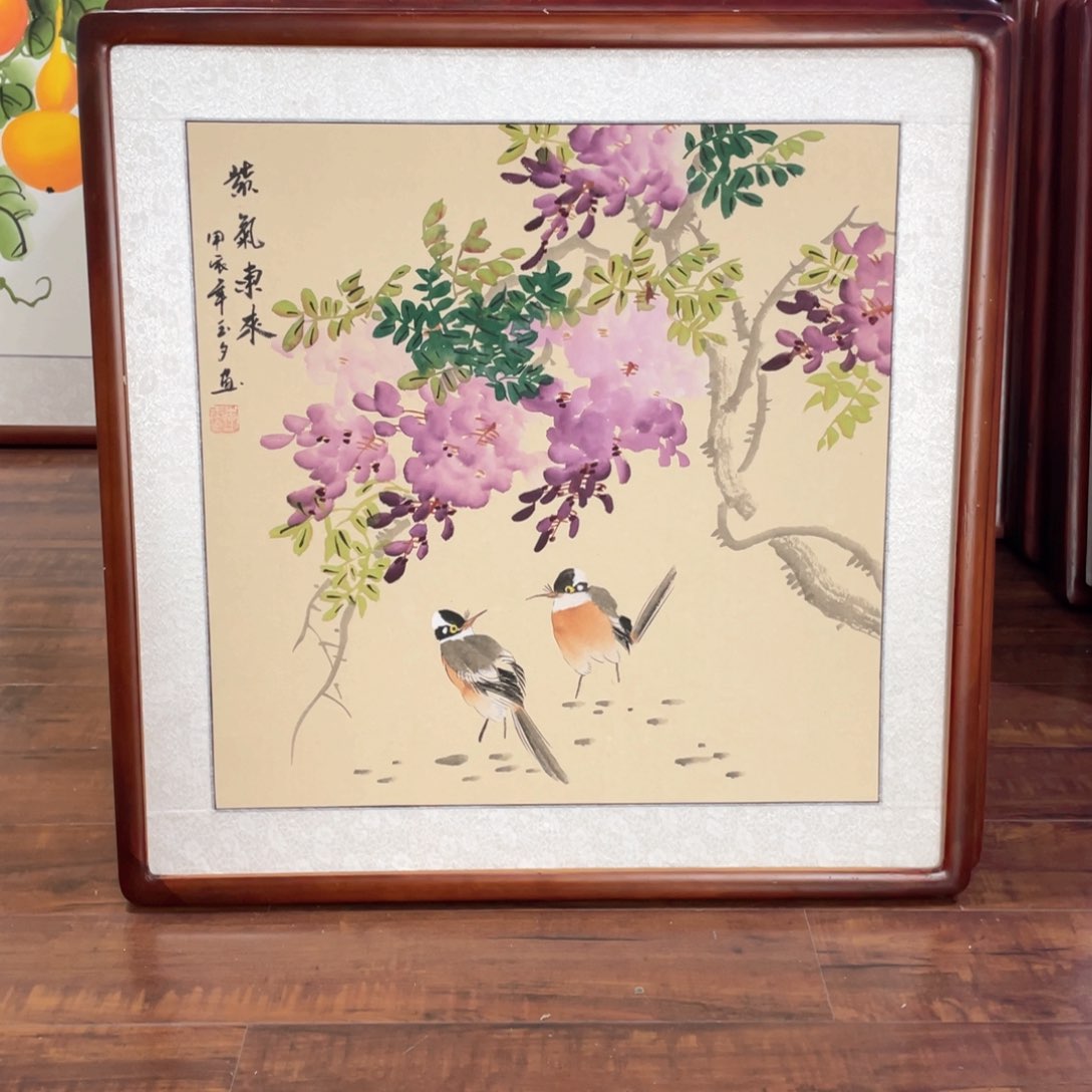 绘画手绘带框尺寸63*63厘米