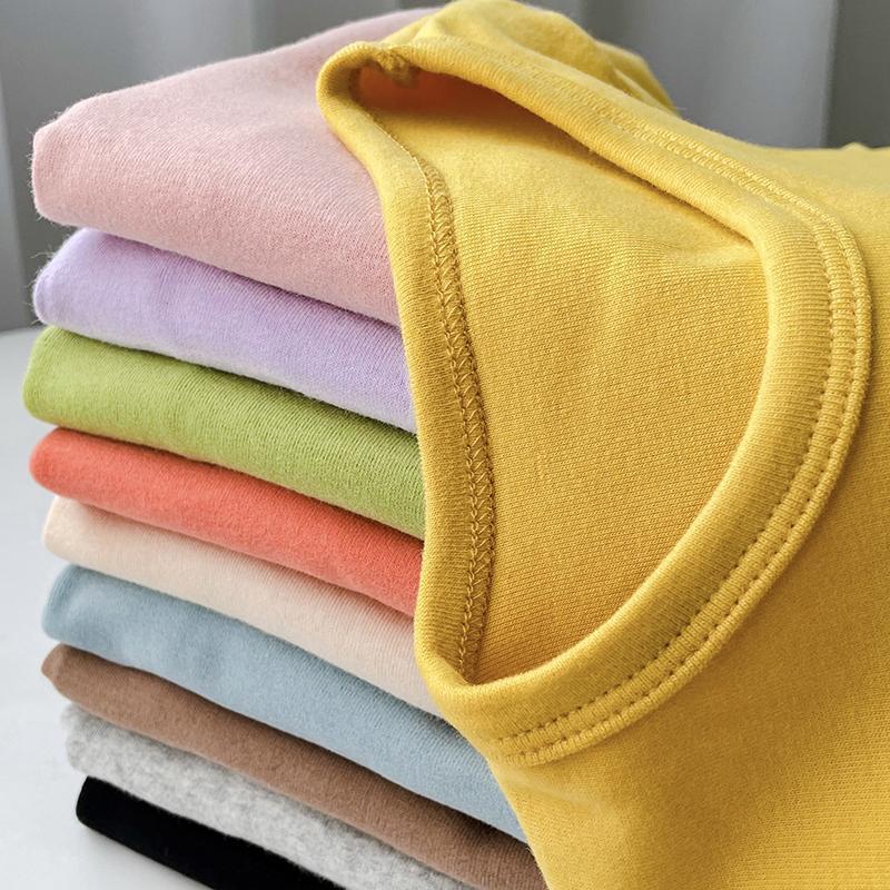 秋冬纯棉长袖宝宝休闲内搭韩版打底衫儿童纯色T恤圆领套头百搭