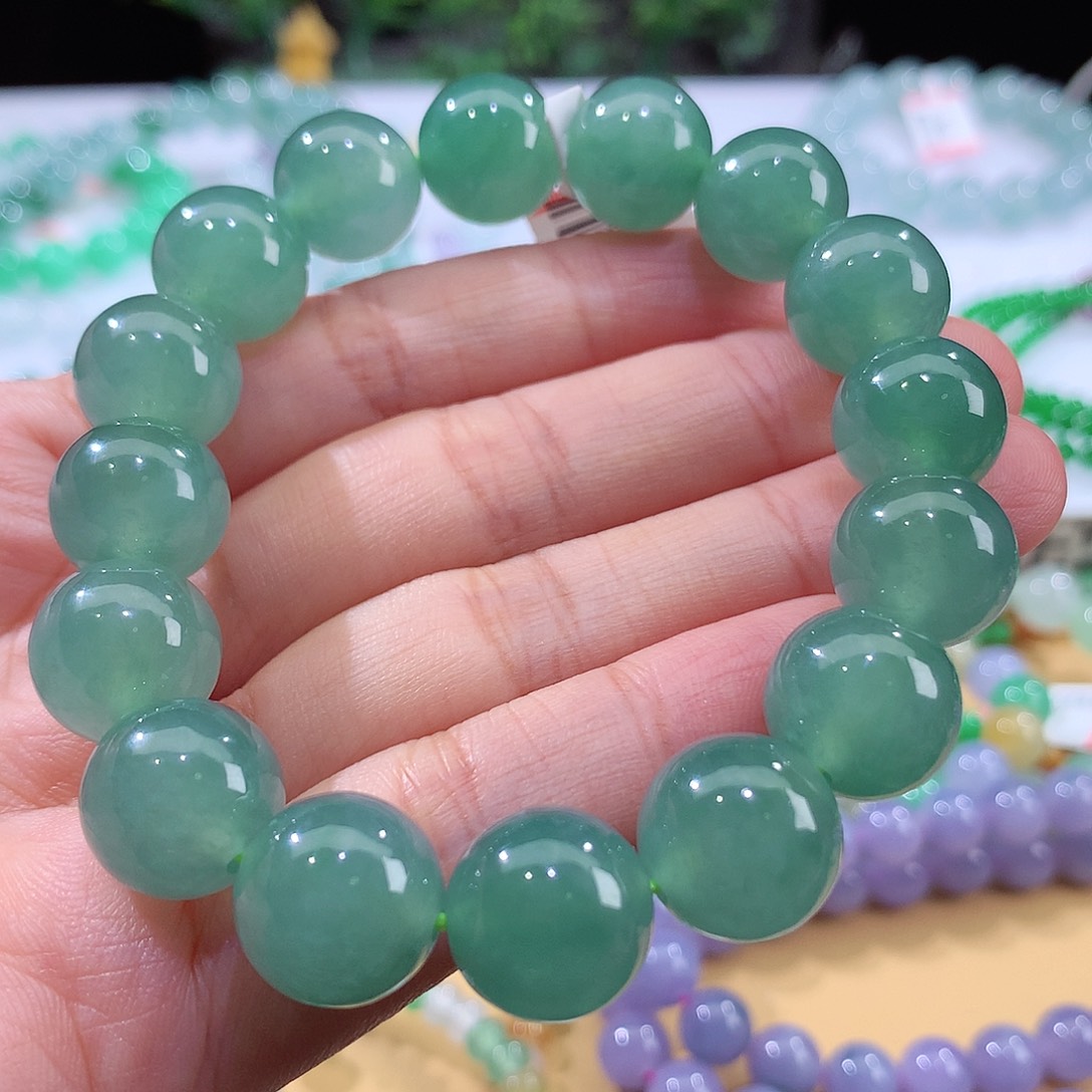 【闪购商品】翡翠手链未镶嵌卡13mm