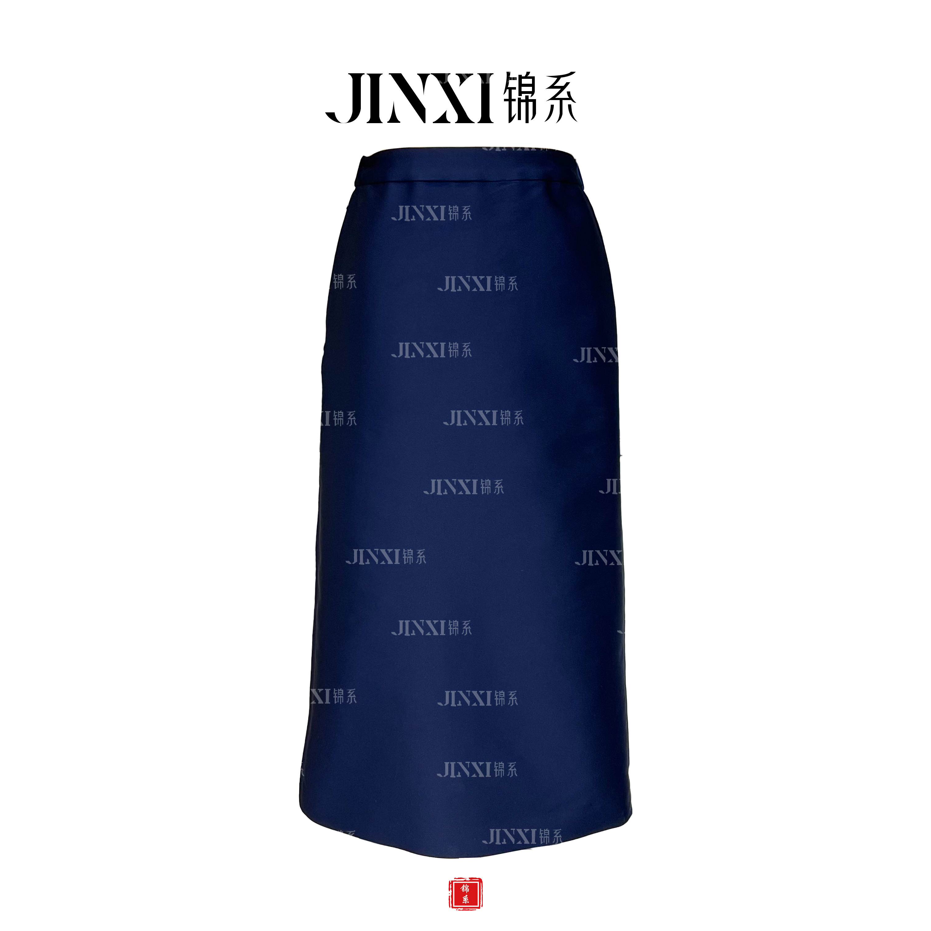  【新款~推荐】Q-36042真丝新中式桑蚕丝后松紧腰半裙S3149961