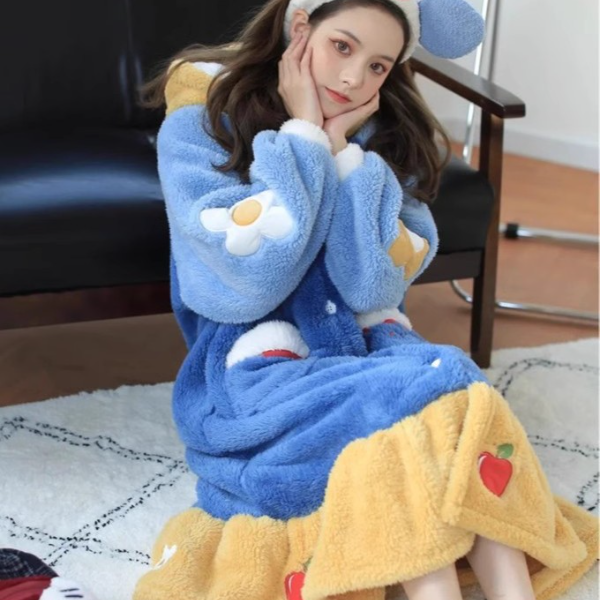 【粉丝福利价】冬季珊瑚绒保暖男女唐老鸭黛西公主睡衣套装加厚秋冬