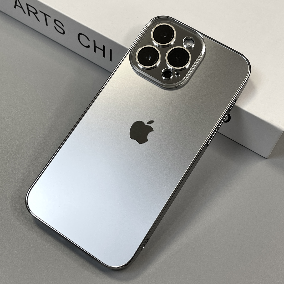 钛灰色苹果15promax手机壳带镜头膜iPhone14pro/13电镀磨砂防指纹