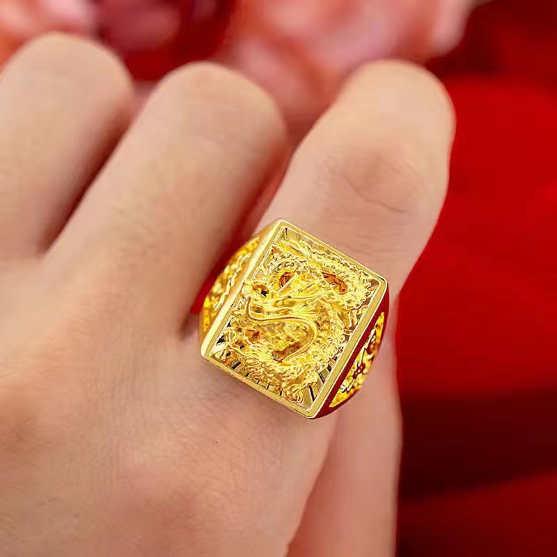合金戒指 盘龙戒指（点击选大小）