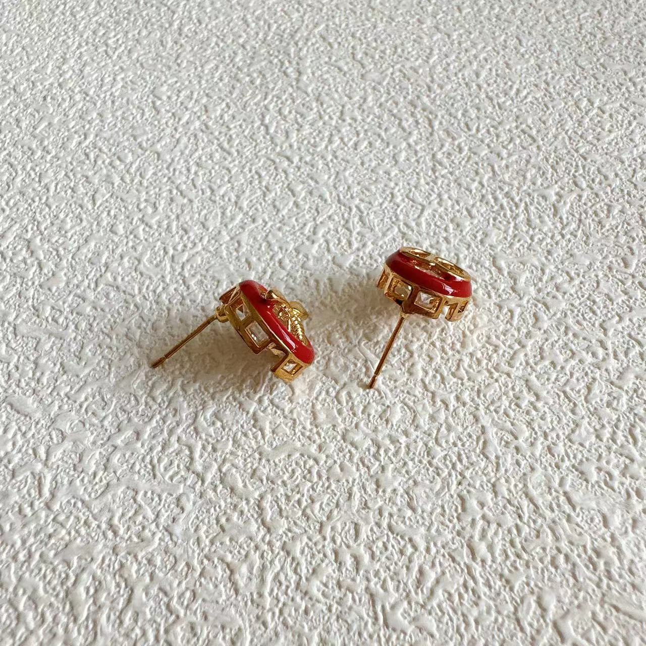 铜合金锆石耳饰 【雨桐轻奢饰品】设计款耳环LWW2866Y