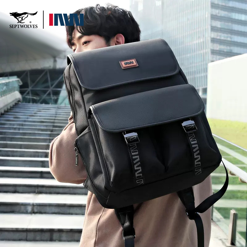 七匹狼狼族履途双肩包男士2025新款大容量休闲电脑包商务旅行书包