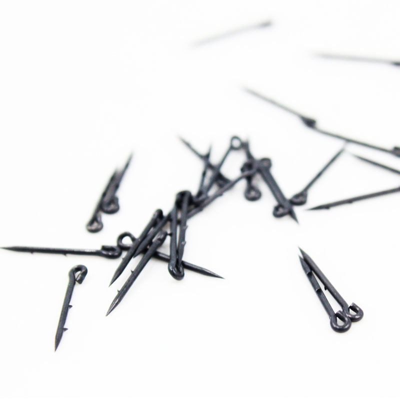 跨境尖针直柄钩10pcs欧洲鲤鱼钓小配件 带倒刺小包装黑色牢固