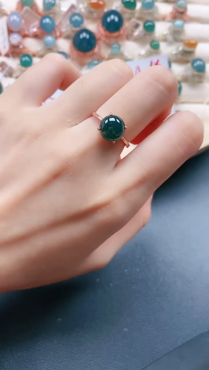 【闪购商品】翡翠戒指银S925镶嵌1