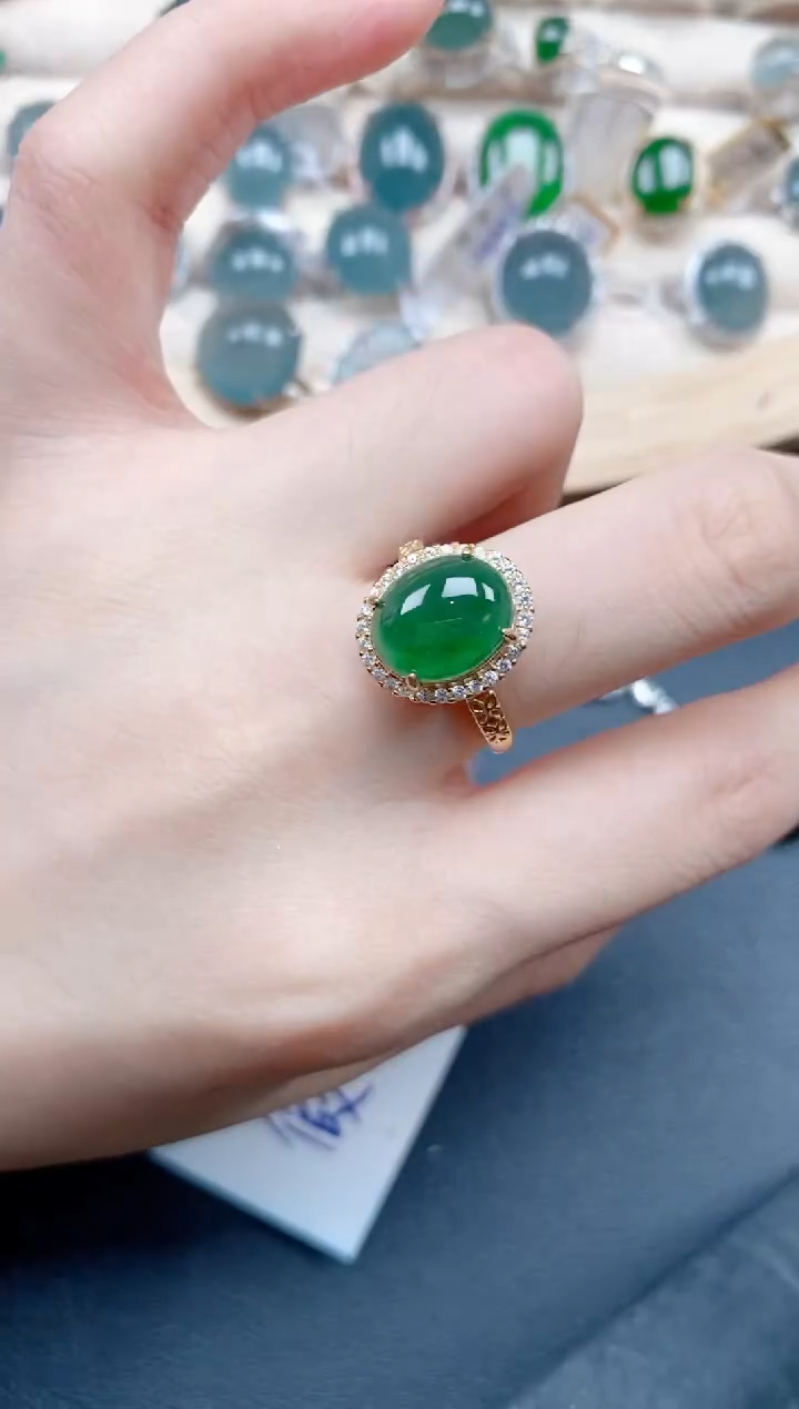 【闪购商品】翡翠戒指银S925镶嵌11111