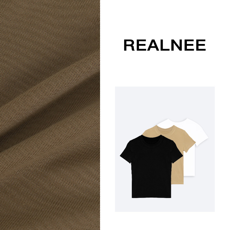REALNEE【青珞】Row莫代尔极简T恤云柔感显瘦透气慵懒穿搭12154