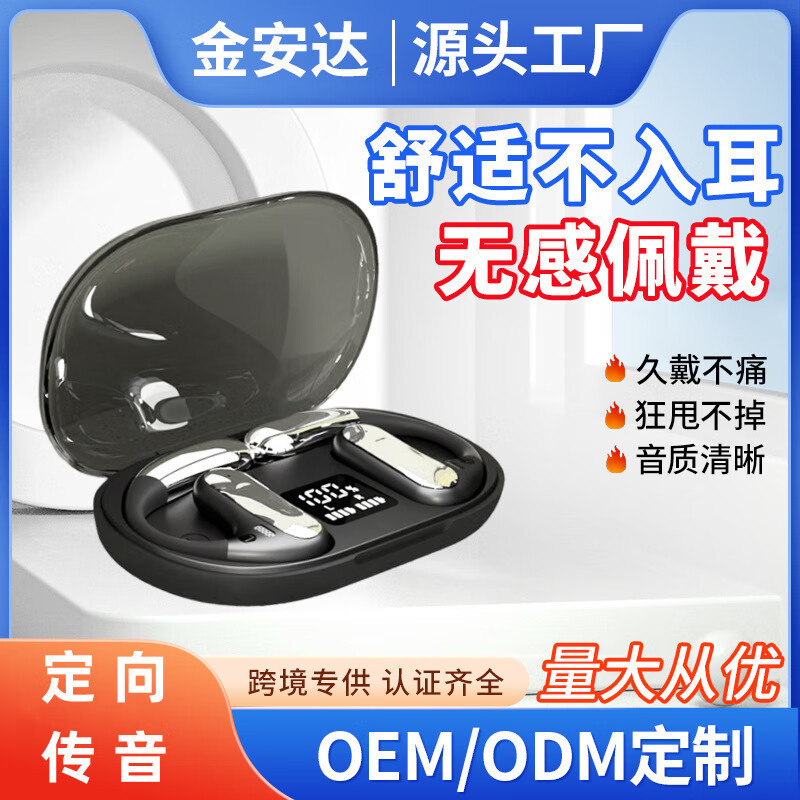 YYK跨境新款热销挂耳运动蓝牙耳机开放式OWS骨传导概念气传导不入