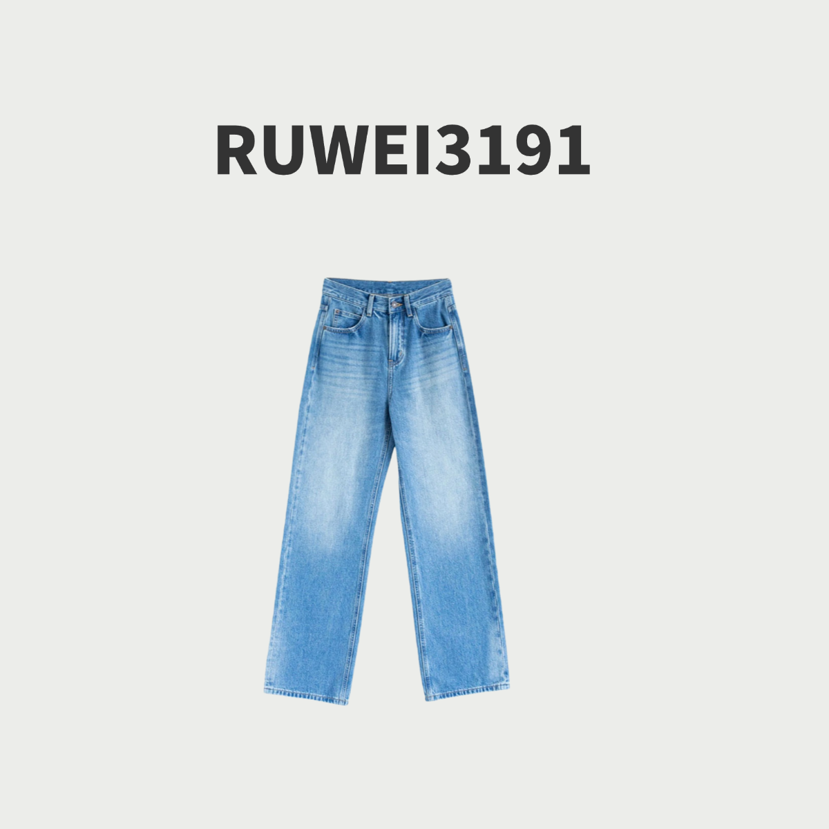 《蓝茵漫步》入门土耳其中腰环保臭氧洗水直筒牛仔裤时尚秋季