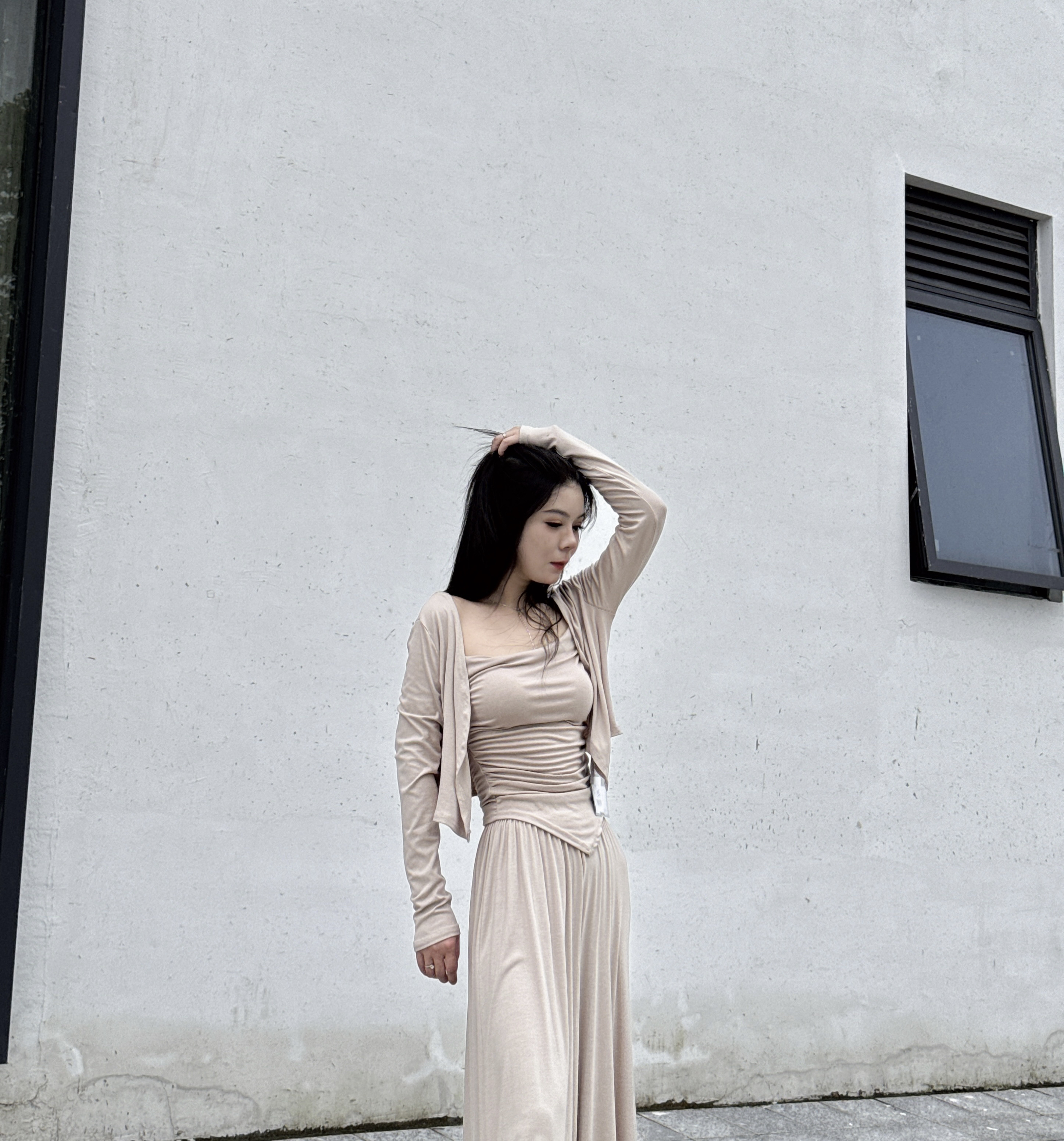 （XAX）女装三件套棉布套装吊带收腰显瘦休闲阔腿裤法式防晒衣