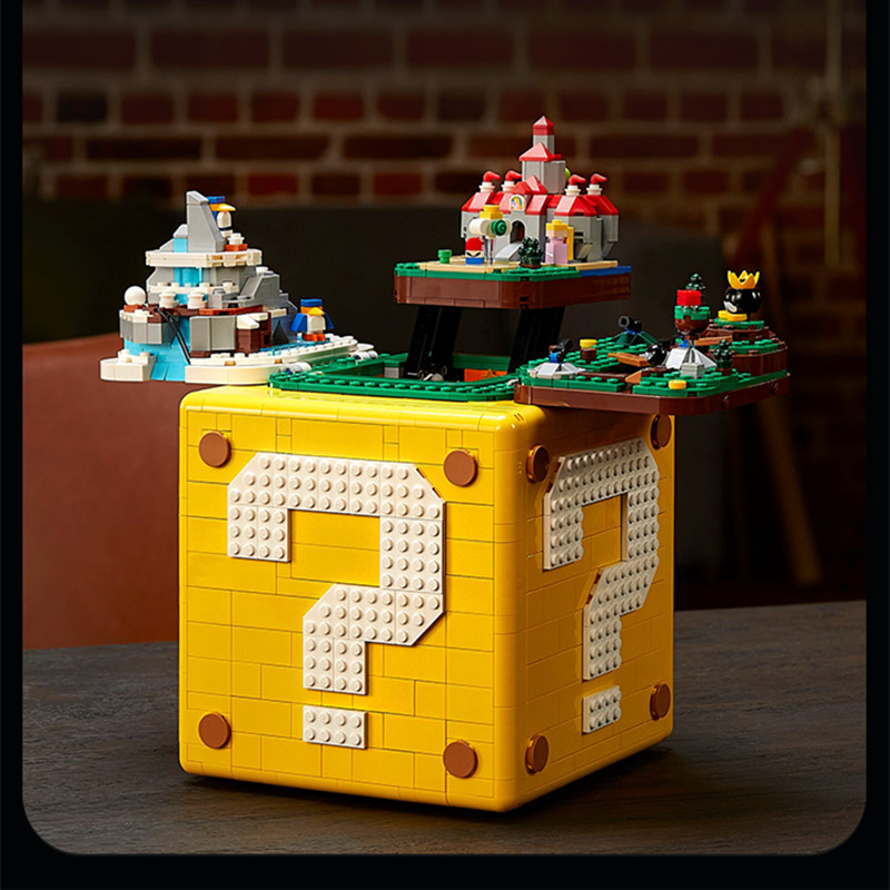 2025新款积木马里奥问号箱盒子超级玛丽男孩拼装益智模型玩具礼物