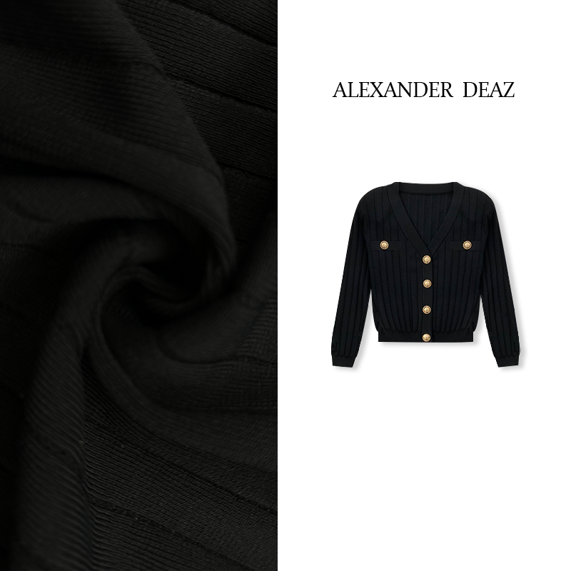 2025 新款设计气质高端百搭V领长袖针织衫A8010