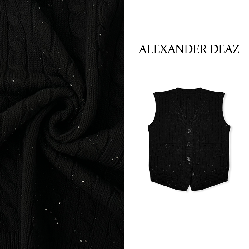 2024 秋季新款复古亮丝无袖外搭针织马甲 A8001+V1045【李老板】