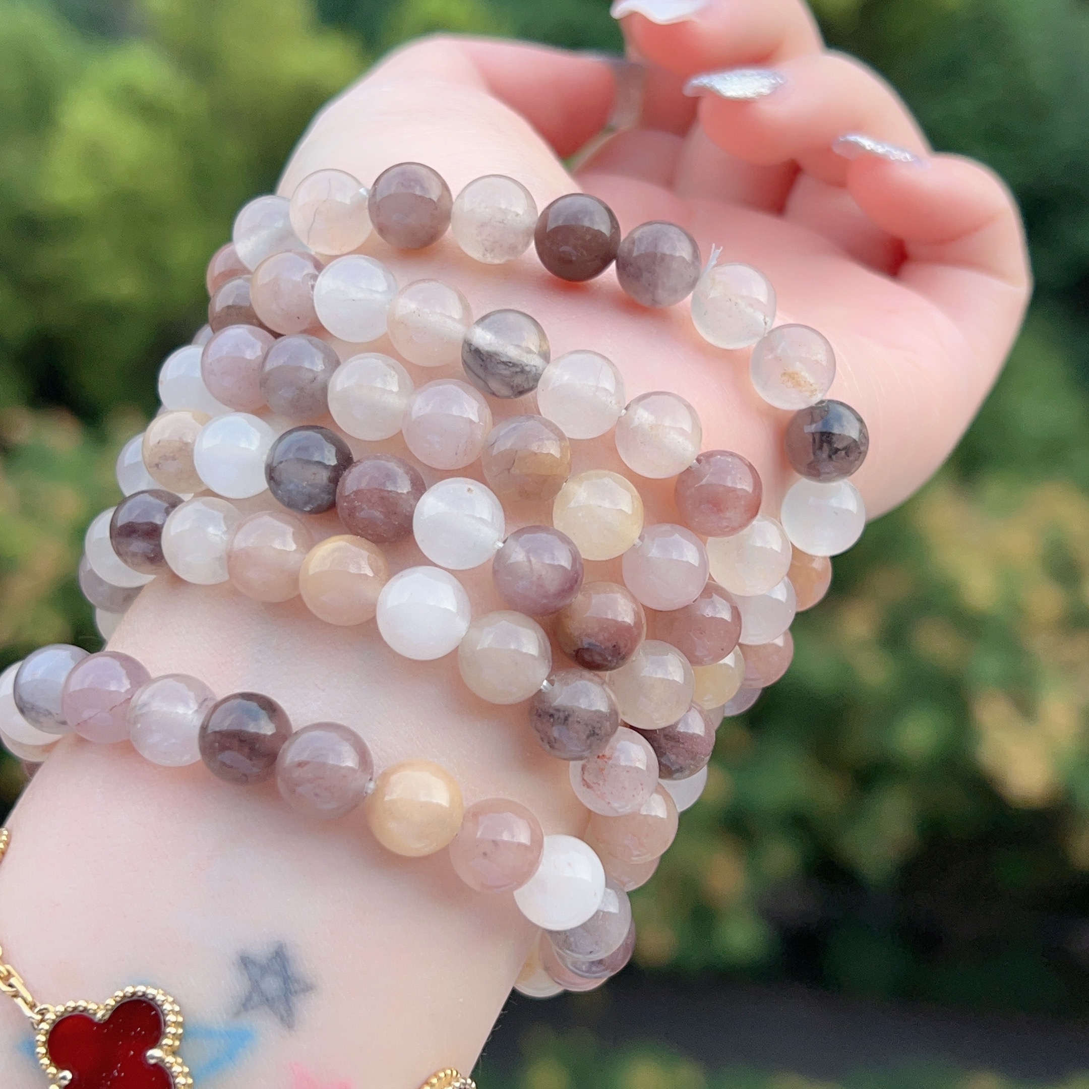 【紫罗兰金丝玉】香芋糯叽叽紫色天然金丝玉弹力手链手串多样性发货