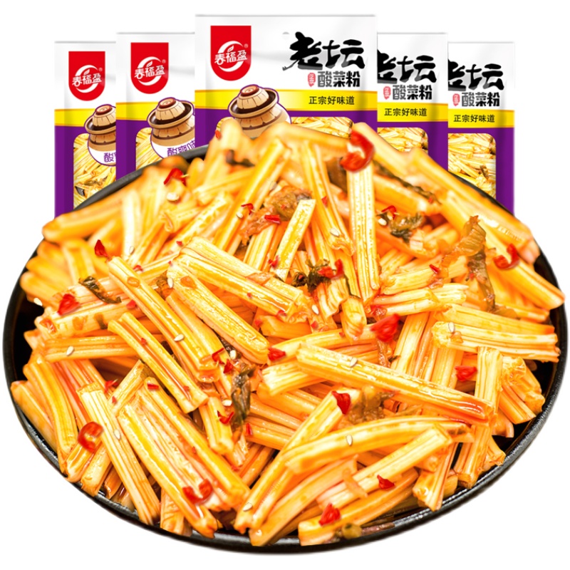 春福盈老坛酸菜粉辣条豆制品粉皮休闲怀旧零食麻辣酸爽味正宗发货