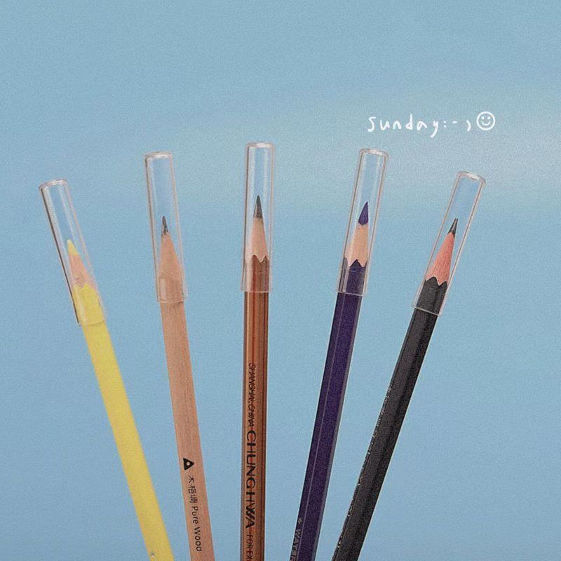铅笔套简约透明头套笔帽加长器笔盖学生保护套接笔器文具一件代发