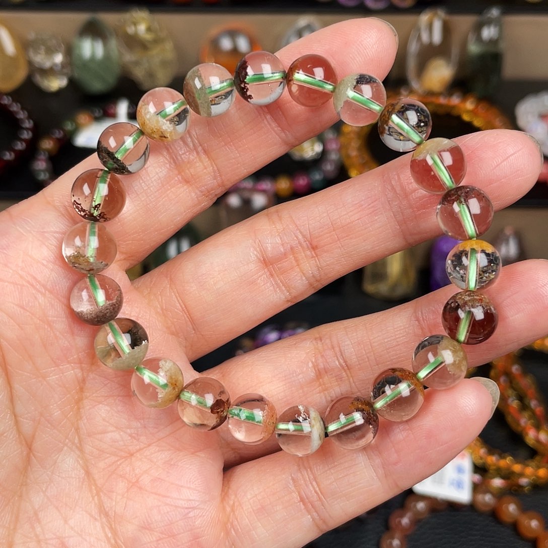 水晶手链未镶嵌天然四季幽灵