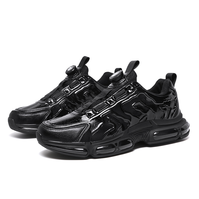 秋冬百搭商务2023新款气垫底运动鞋旋转纽扣鞋免系带WT2313