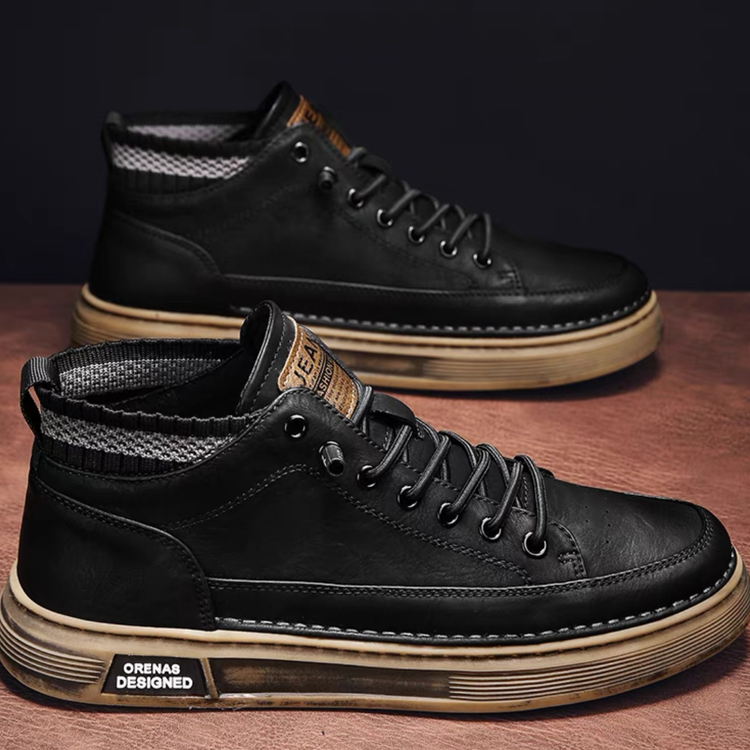 男鞋2024新款运动皮面男士冬季休闲板鞋一脚蹬防滑潮鞋子Y2083