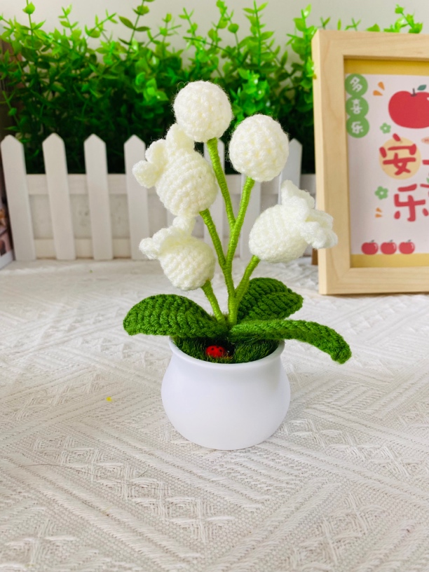 教师节礼物手工毛线成品精致盆栽系列放在车上送朋友闺蜜满50包邮