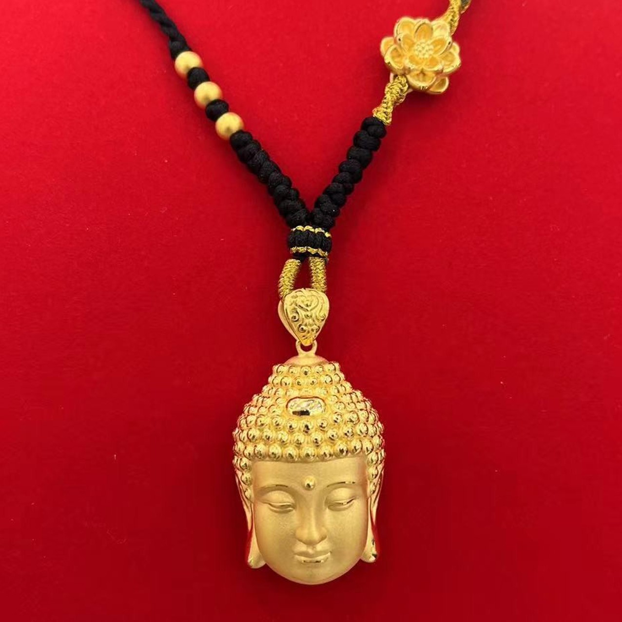 Chow Tai Seng/周大生足金999黄金佛头吊坠---免费编绳--时尚精美