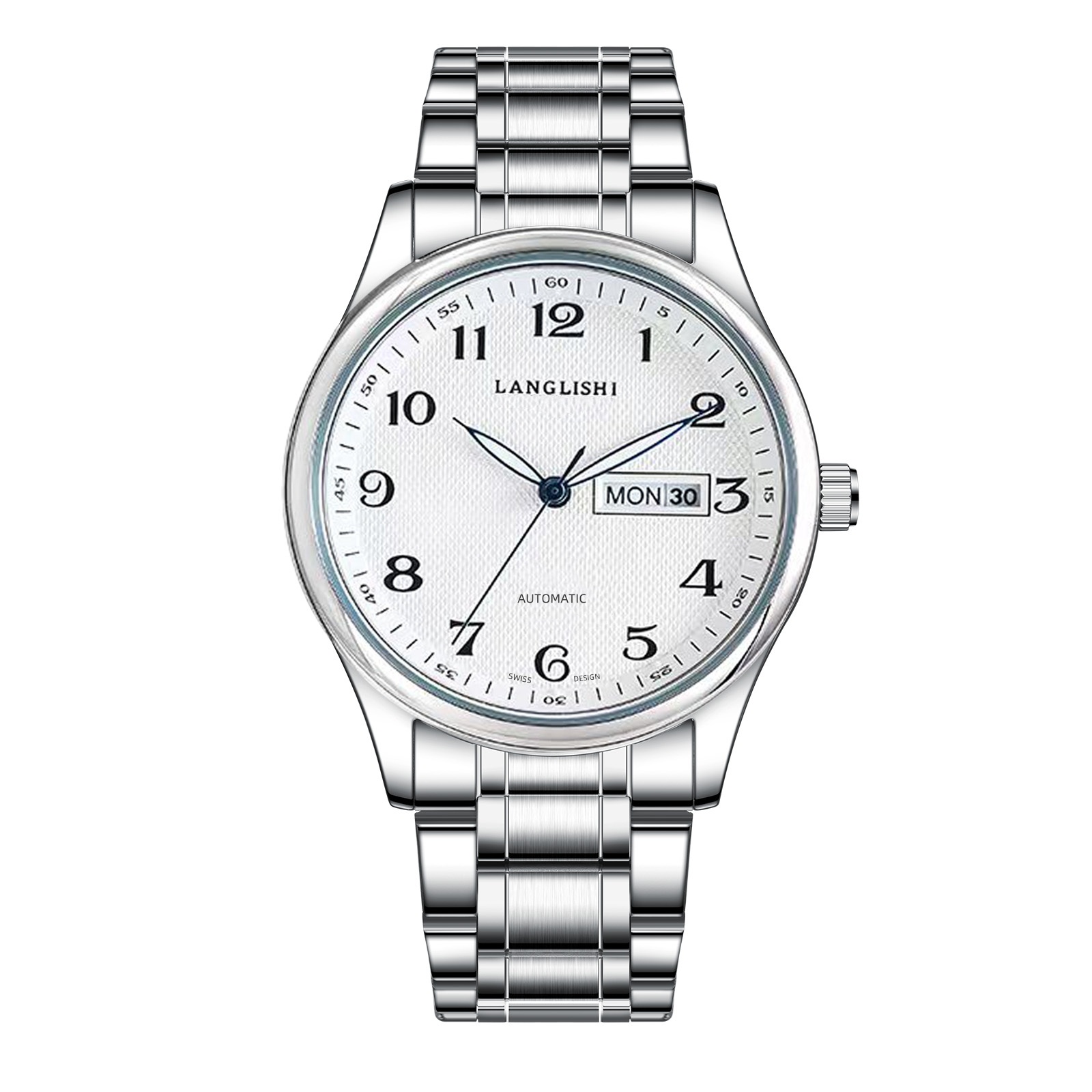 【云仓现发】男士经典白面蓝针复古男腕表简约大气夜光手表