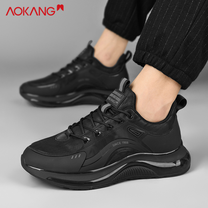 Aokang/奥康正品2025男鞋春季时尚百搭潮鞋男士黑色运动休闲鞋