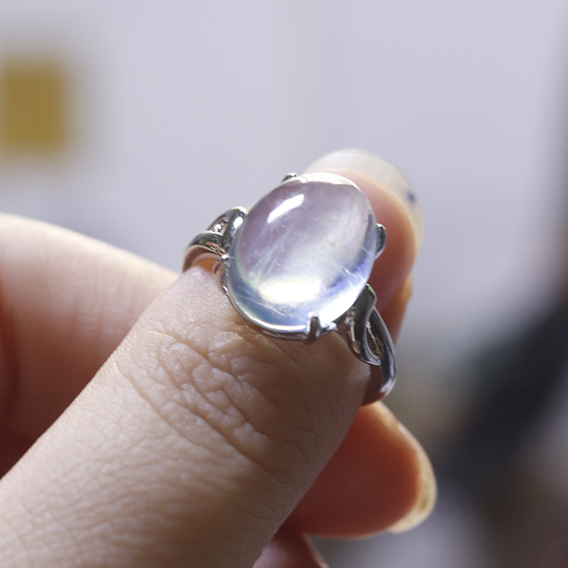 天然海蓝宝戒指大戒指活口戒