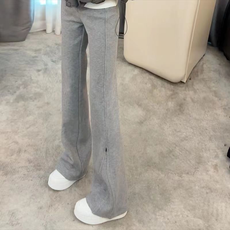 2023秋冬新款超模裤极寒加绒保暖修身拉链两穿显瘦微喇裤