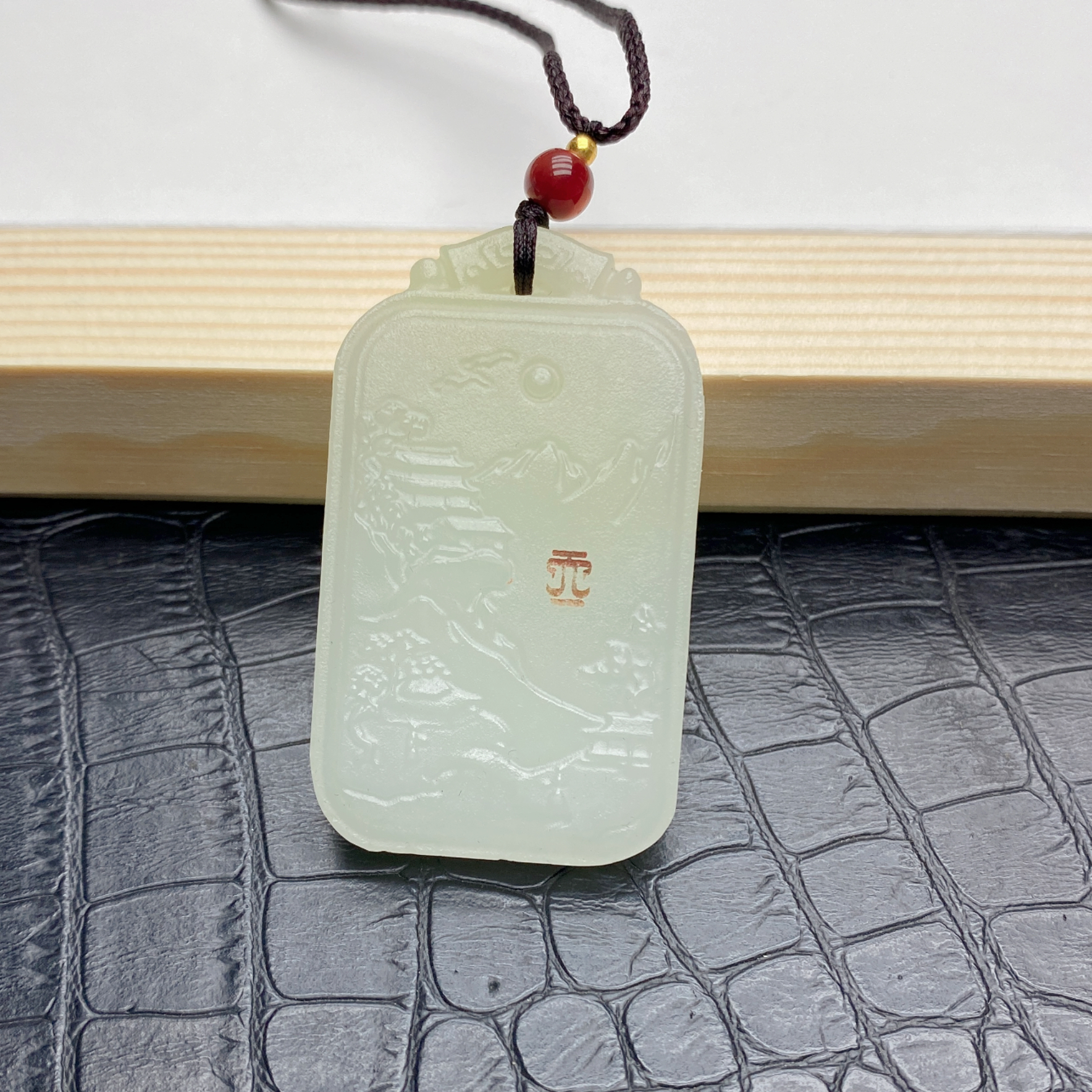 非金属吊坠 【香彪】093精工青色山水牌吊坠