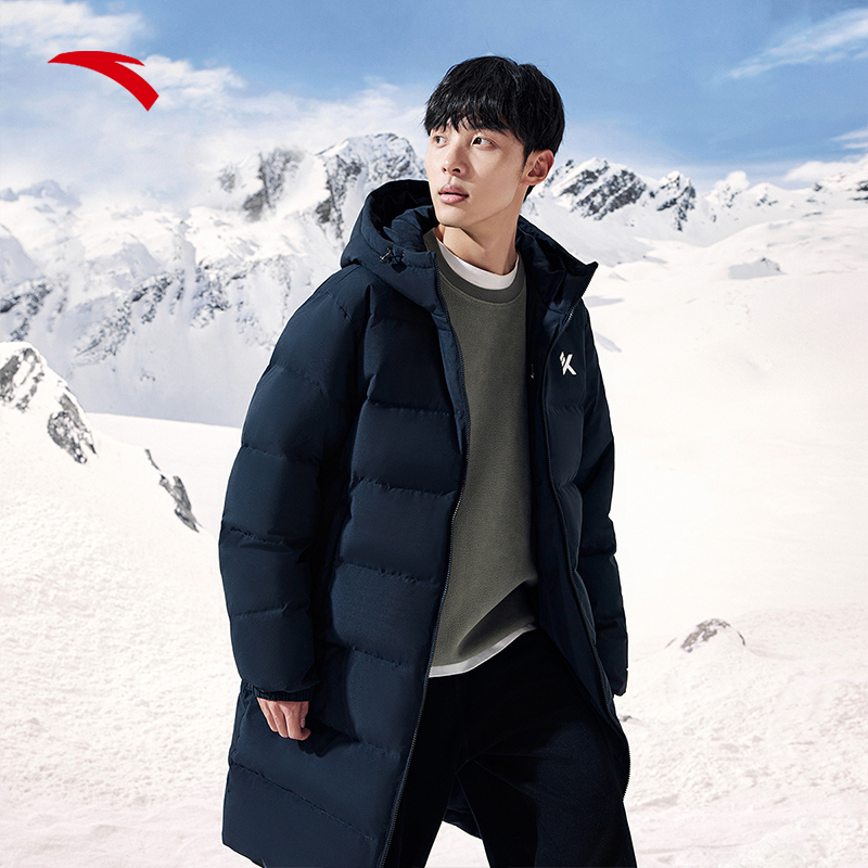 【金条专属】Z152安踏雪壳羽绒服鸭绒长款男女冬季保暖面包棉服