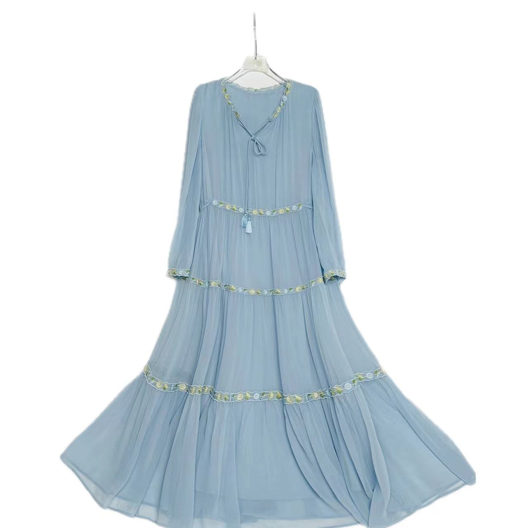 【2024-林姐真丝】重磅100桑蚕丝连衣裙Y24C9054-3