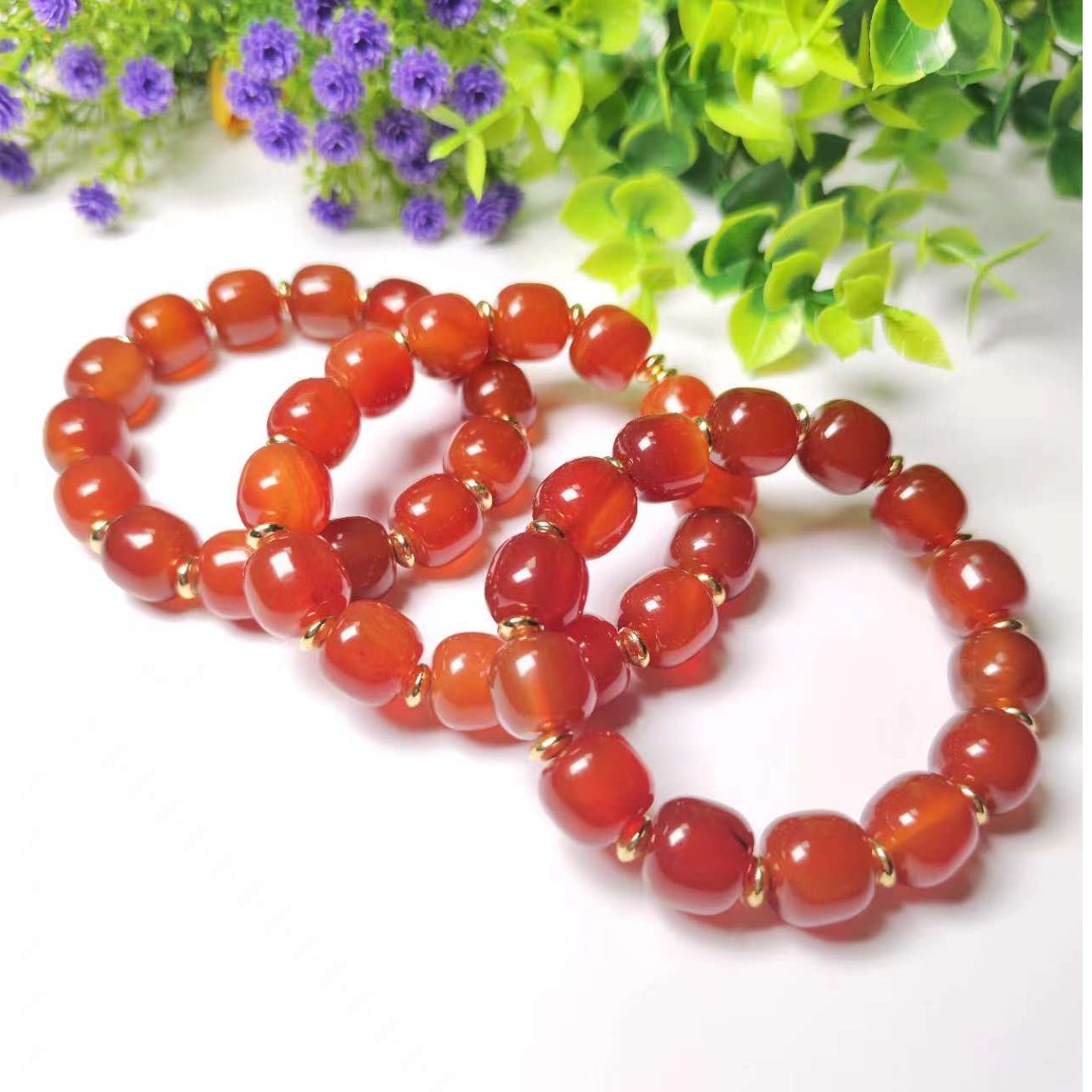 【金凤祥珠宝】MS1649-卡13mm左右雪珀灵识玛瑙手串-多样性只发一件