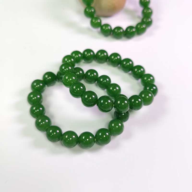 【金凤祥珠宝】MS2425-卡12左右菠菜绿石英岩玉手串-多样性只发一件