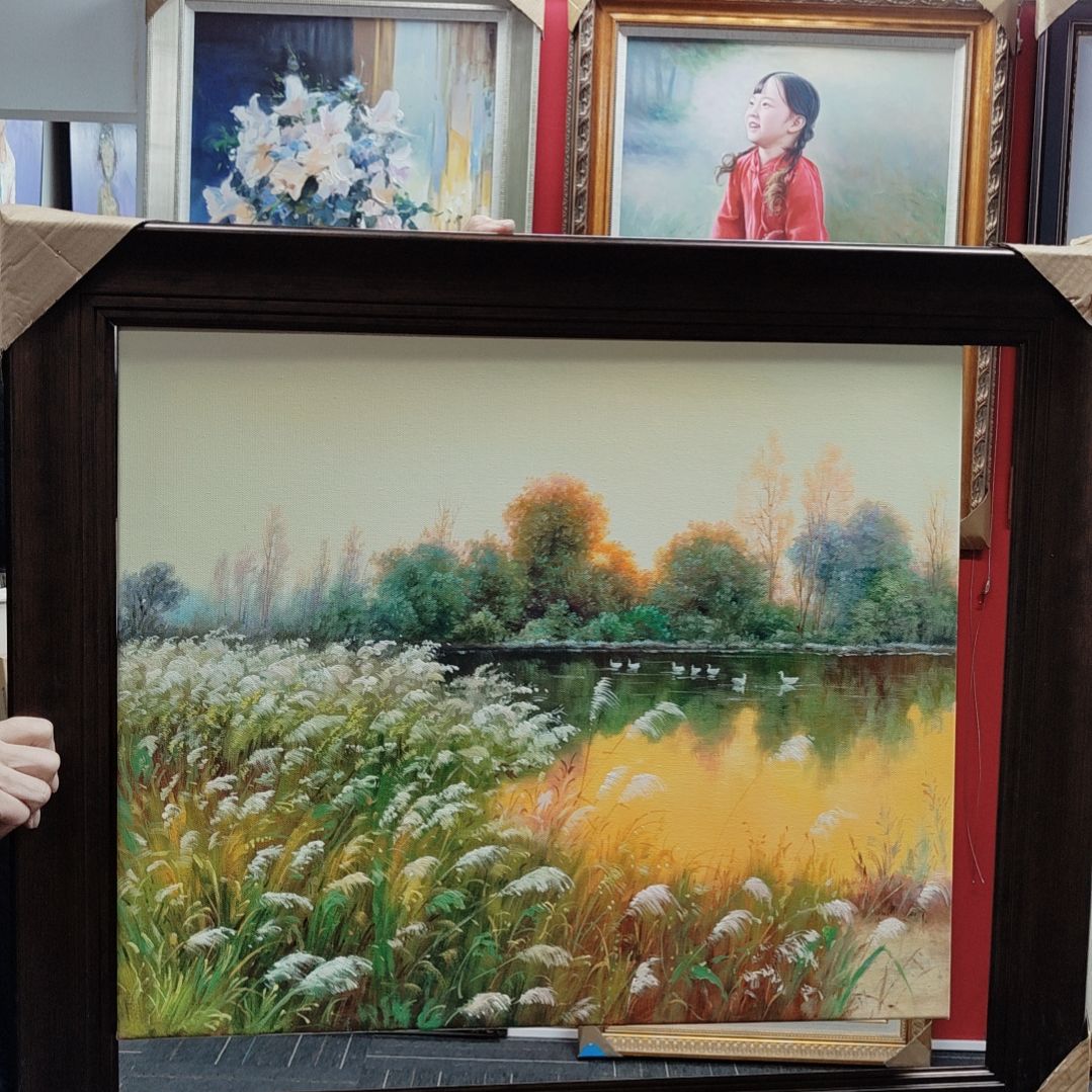 带灯款法**声纯手绘油画带框