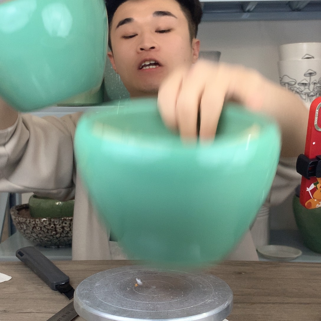 红陶微瑕/青苹果花盆16x14两个花盆