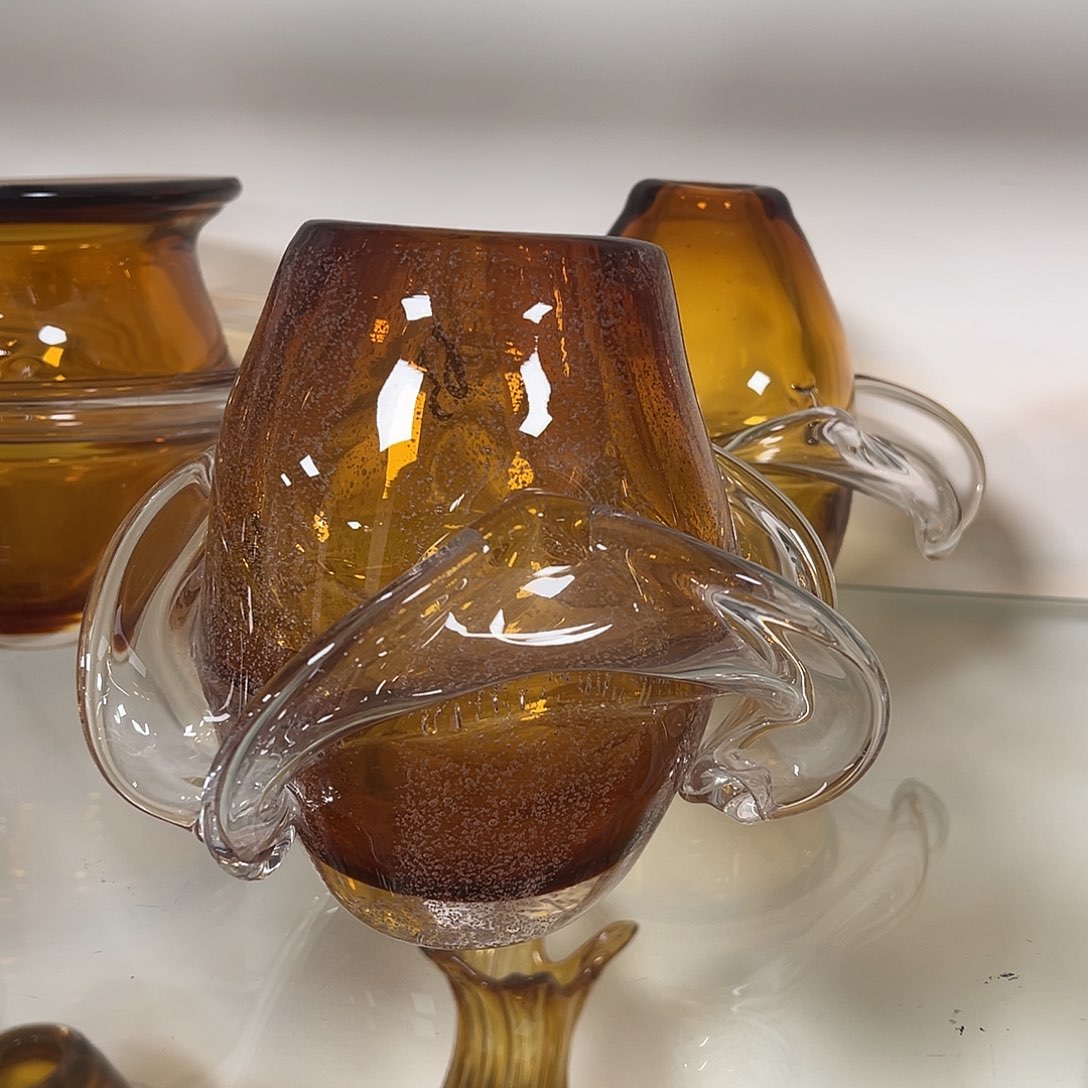 琉璃高18琥珀密集气泡琉璃花器