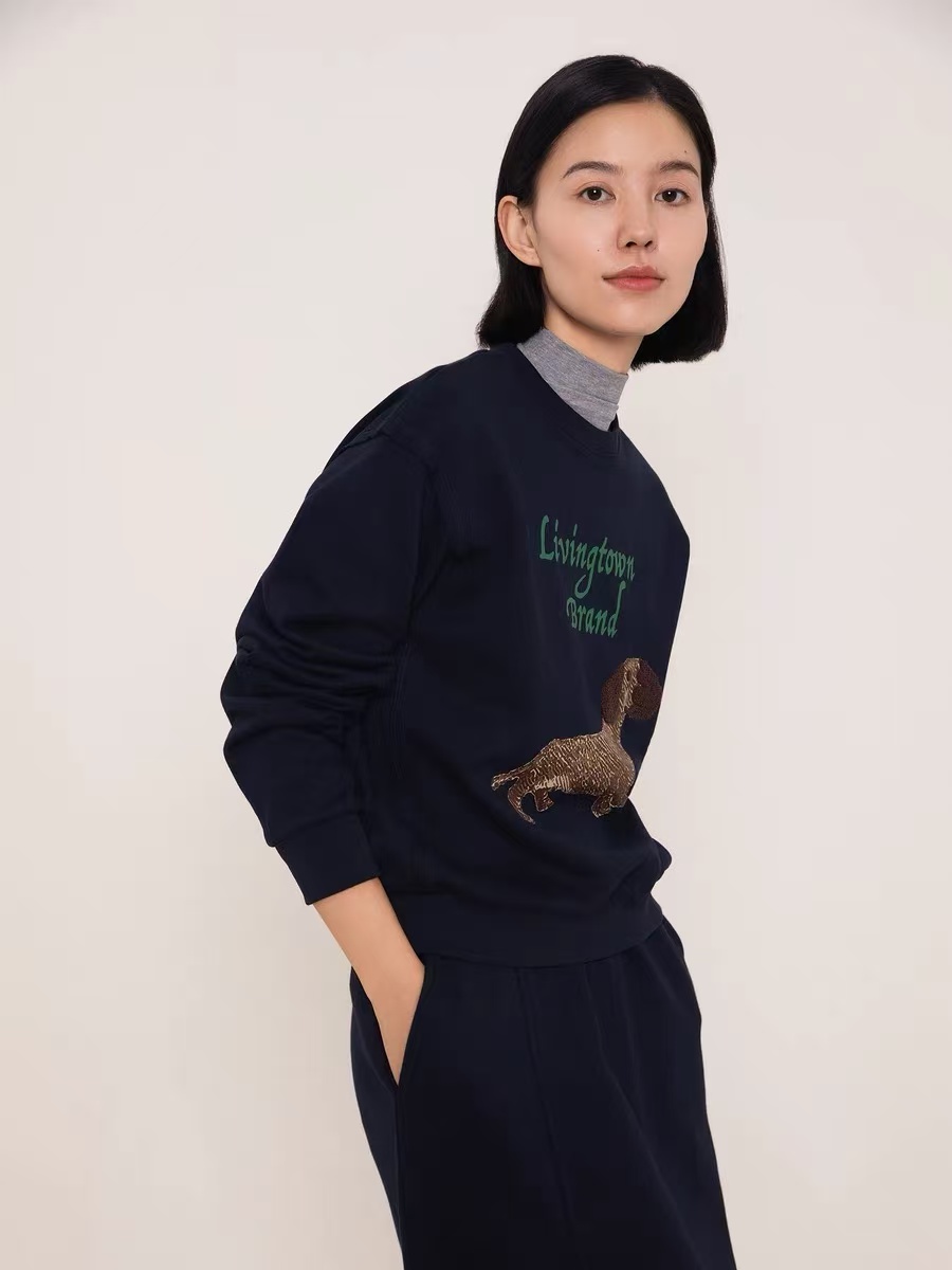 루루가−斑马小狗韩系可爱慵懒风女装套头加绒加厚运动时尚卫衣套装