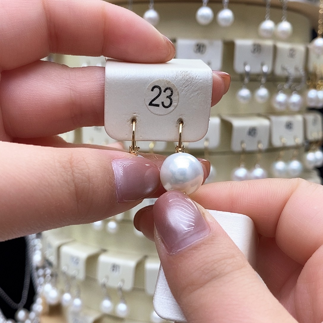 银S925镶嵌淡水珍珠耳饰