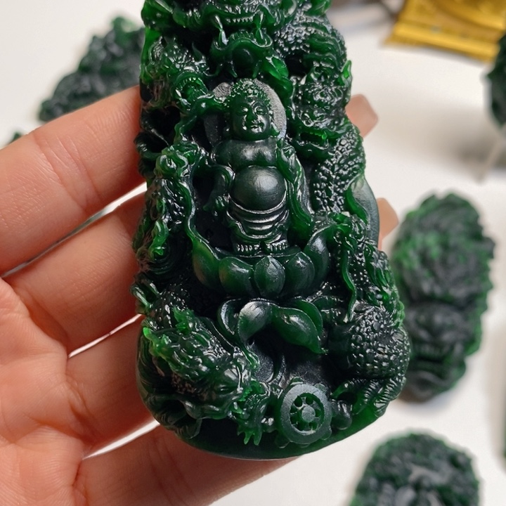 定制翡翠未镶嵌天然A货翡翠龙头W