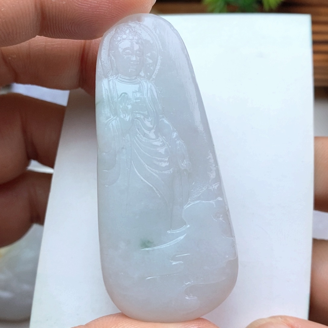 定制翡翠未镶嵌纯天然缅甸翡翠佛观天下