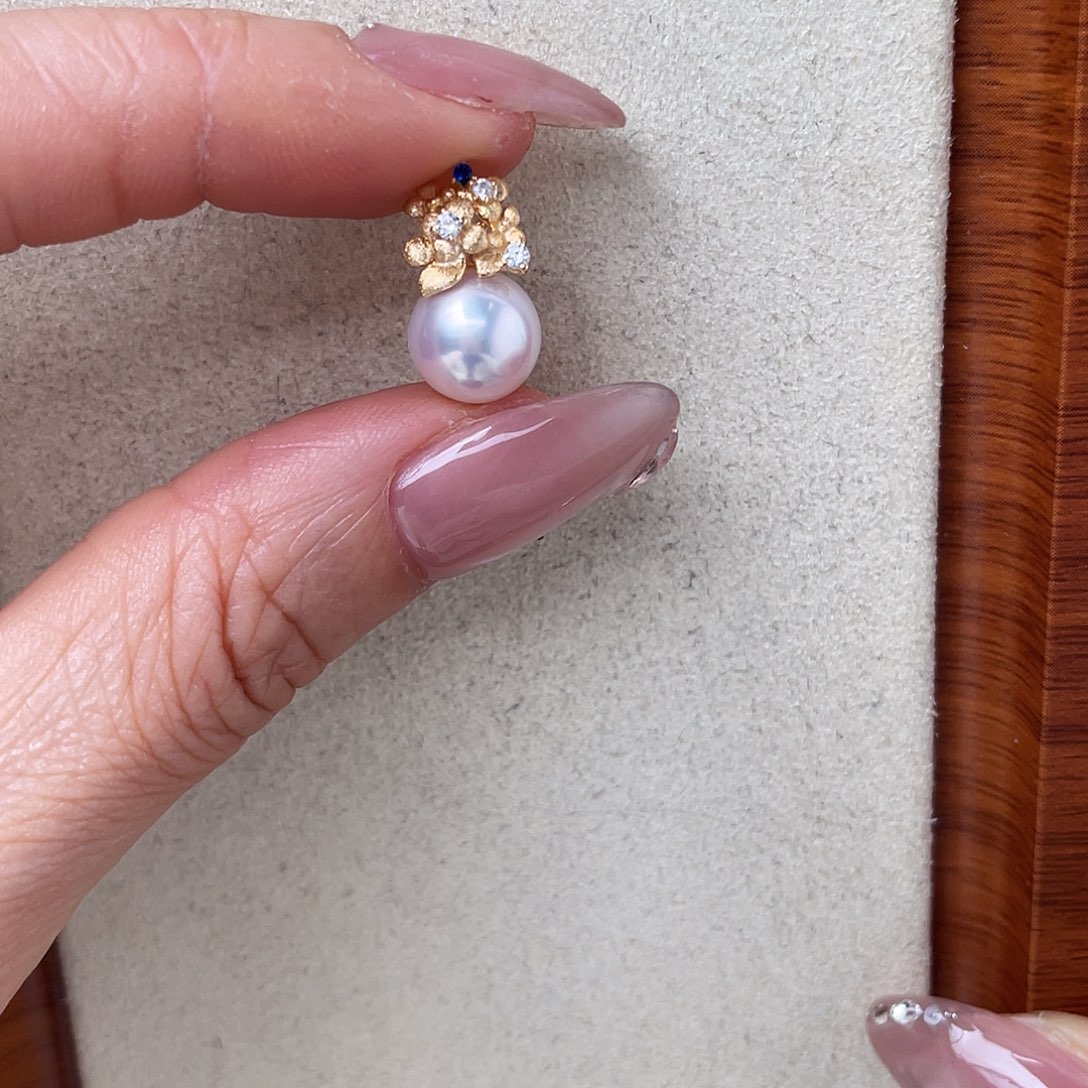 吊坠(不含链)银S925镶嵌海水珍珠