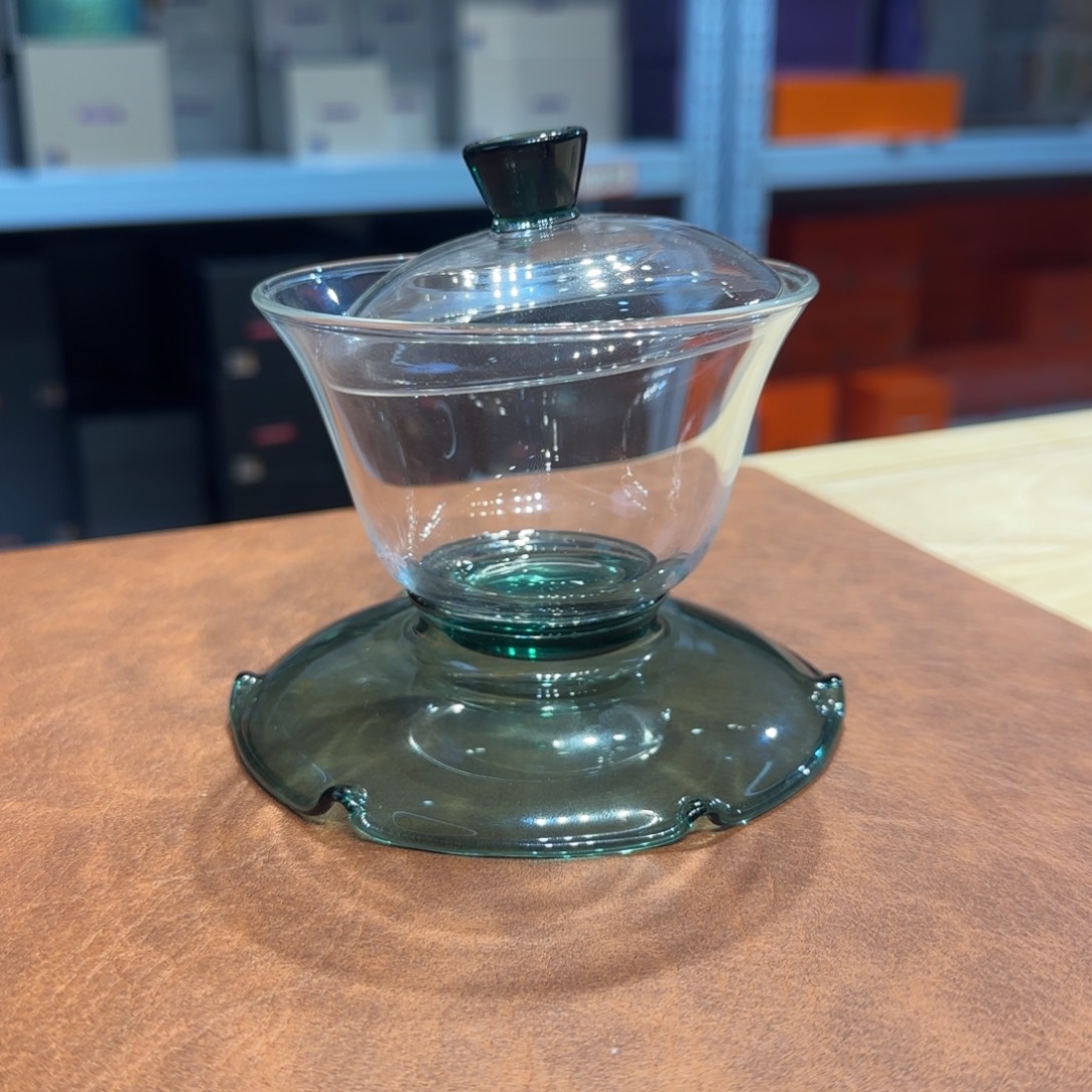 禾器荷叶盖碗墨绿色